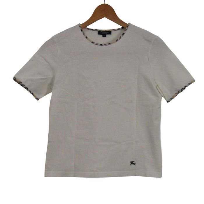 バーバリー　半袖Tシャツ　サイドノバチェック　ホワイト　S 8080856 バーバリー 半袖Tシャツ ノバチェック ストレッチ ブランド トップス