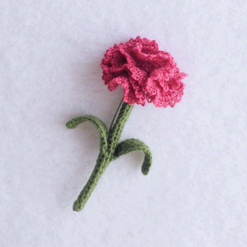 ブローチ ハンドメイド コサージュ 母の日 カーネーション 花 赤