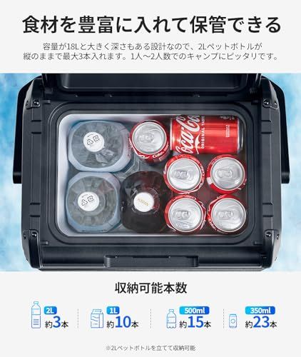EENOUR 車載冷蔵庫 D18 18L -20℃?10℃ バッテリー内蔵可能 小型 両開き 