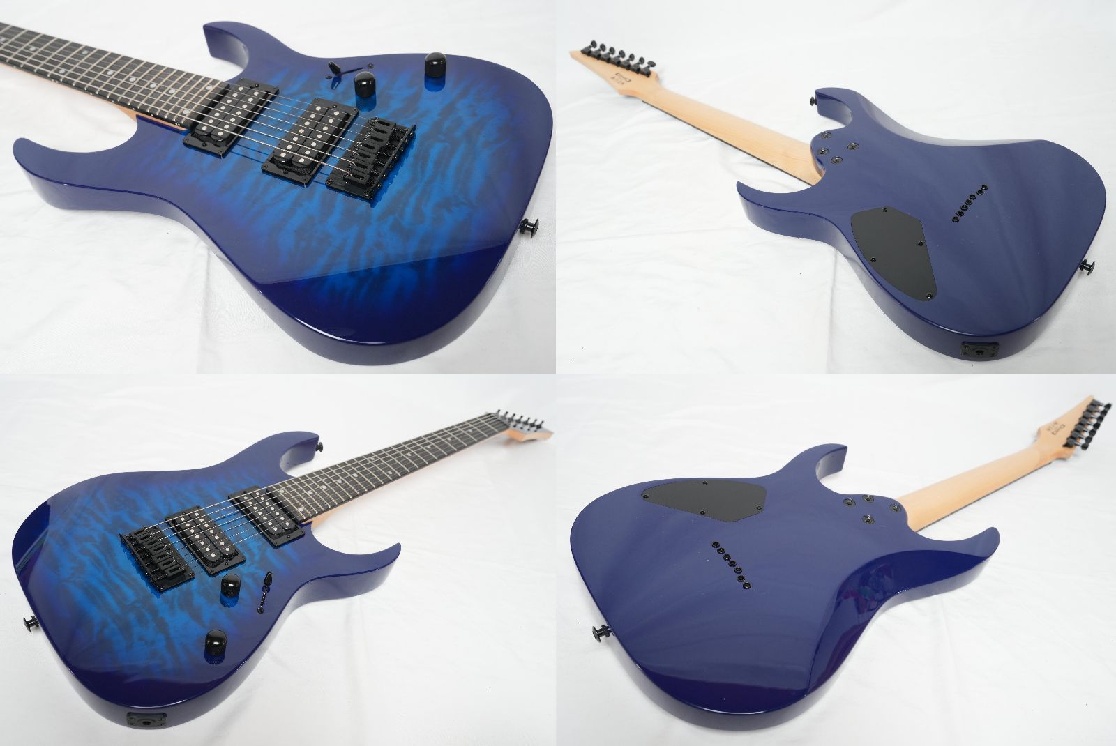 ☆Ibanez GIO GRG7221QA TBB(Transparent Blue Burst) 7弦ギター 美品