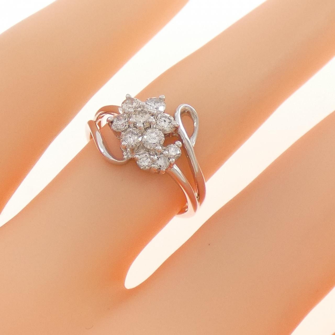 K18WG フラワー ダイヤモンド リング 0.53CT - メルカリ