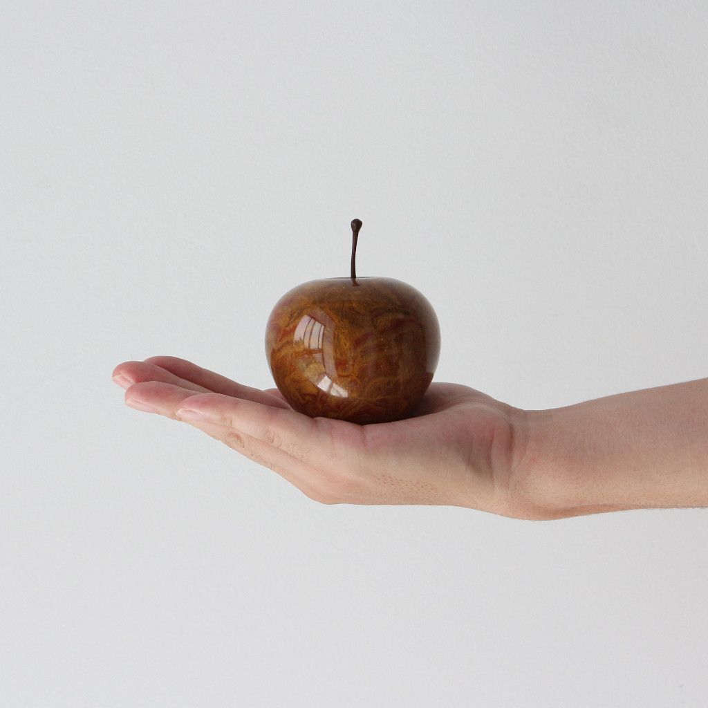 ストーン オブジェ Marble Apple ブラウン Large ペーパーウェイト