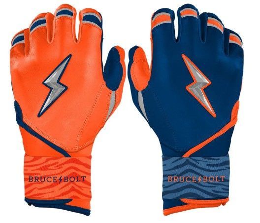 ブルースボルト　野球　ソフトボール　バッティンググローブ　ロングカフ　ネイビーオレンジ　Max Clark Signature Series Long Cuff Batting Gloves - Navy/Orange