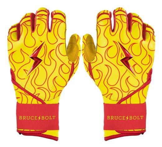 ブルースボルト　野球　ソフトボール　バッティンググローブ　ロングカフ　フレイムス　Harrison Bader Signature Series Long Cuff Batting Gloves - Flames