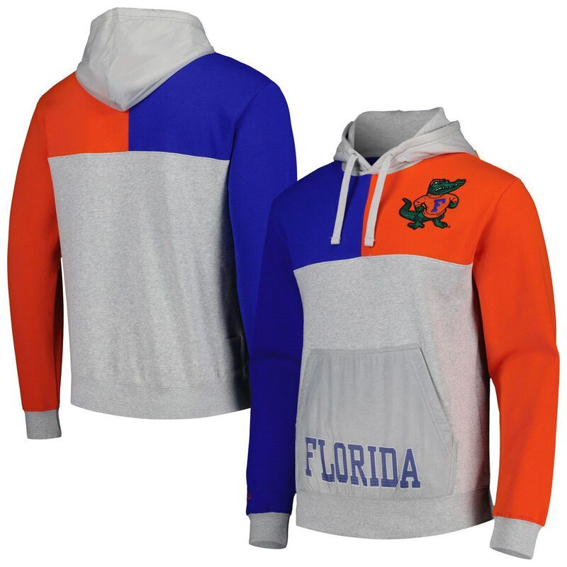 【送料無料】 ミッチェルネス レディース Tシャツ トップス Mens Mitchell Ness Heather Gray Florida Gators TieBreaker Pullover Hoodie Fld Grey