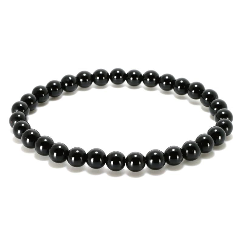 【新品】 鑑別済み AAA 黒水晶 モリオン ブレスレット 約６ｍｍ 1