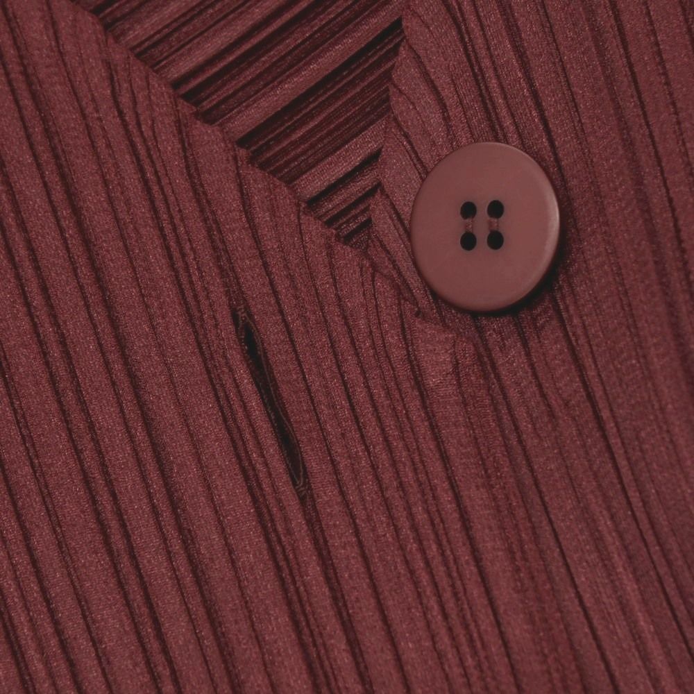 PLEATS PLEASE　カーディガン　ボルドー 中古】プリーツプリーズ PLEATS PLEASE 2026年春夏 ポリエステル系