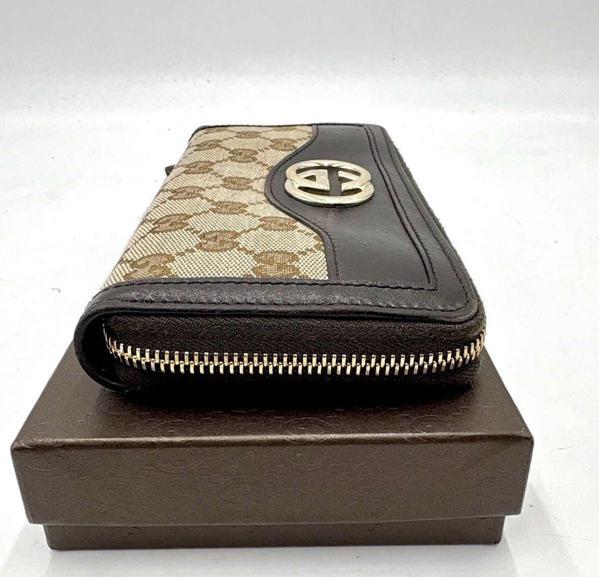 GUCCI グッチ 長財布 ラウンドファスナー インターロッキング シェリー