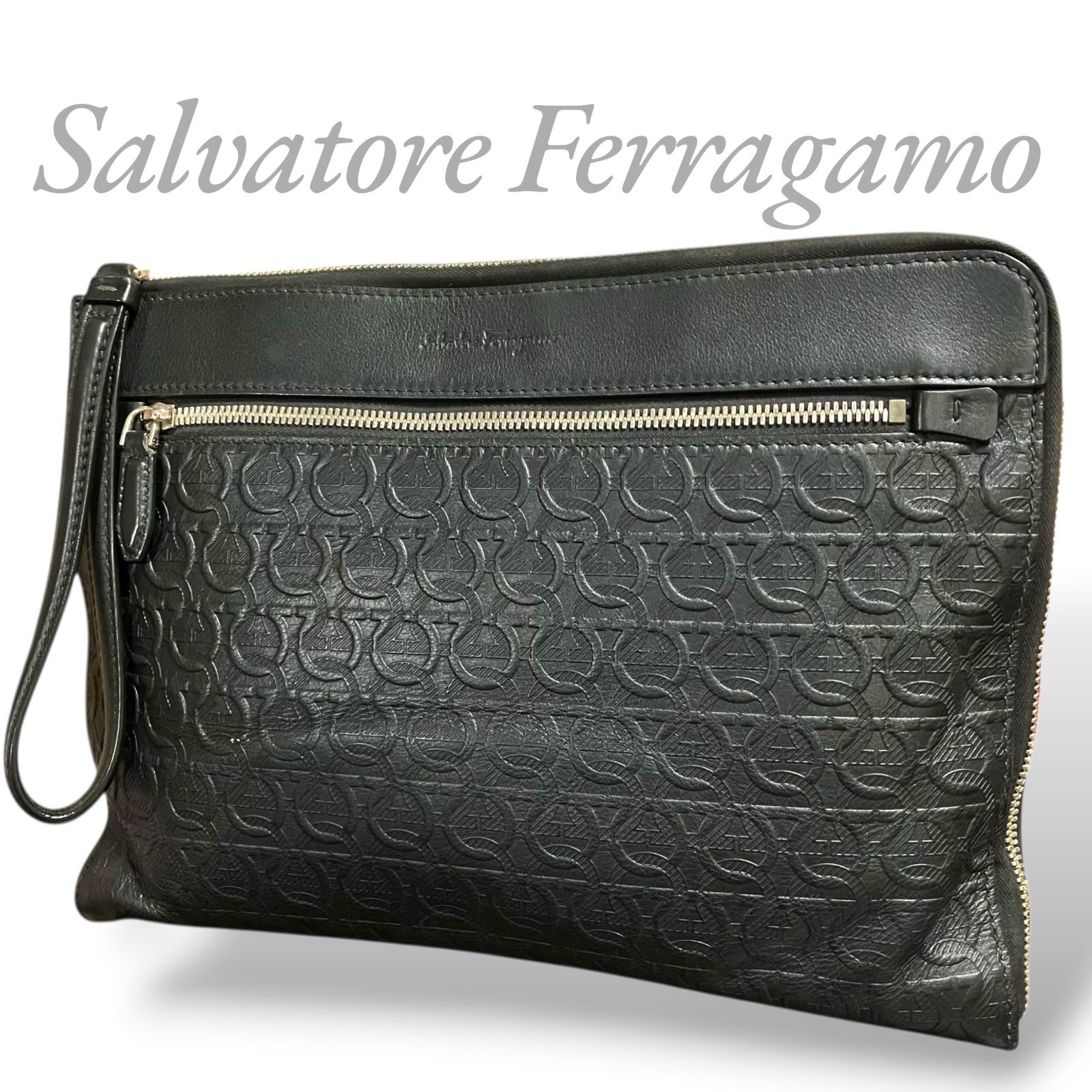 Salvatore Ferragamo 黒 パーティーバッグ MY0576】Salvatore Ferragamo サルヴァトーレフェラガモ クラッチ