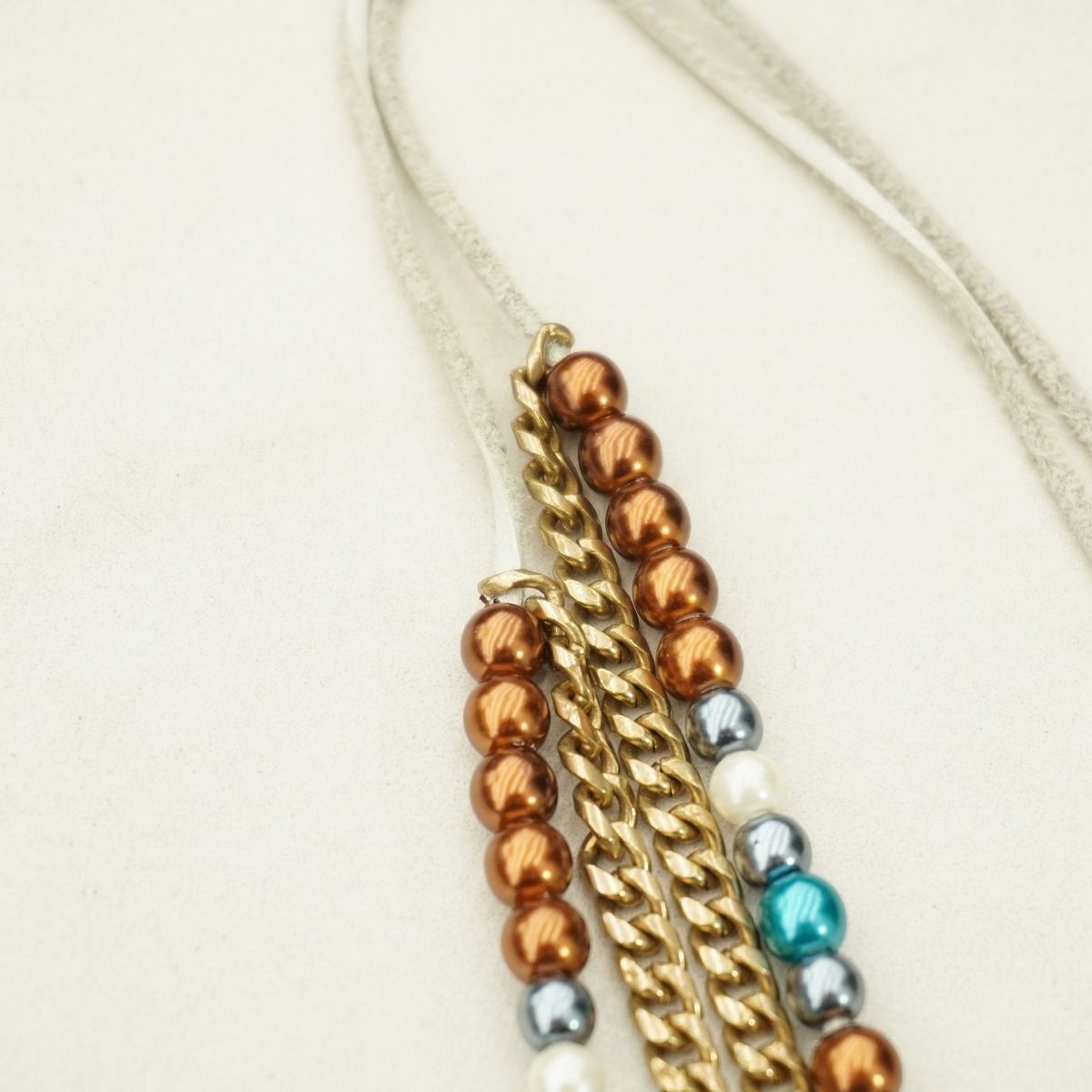 美品 24SS sacai サカイ Color Pearl Chain Necklace カラー パール 