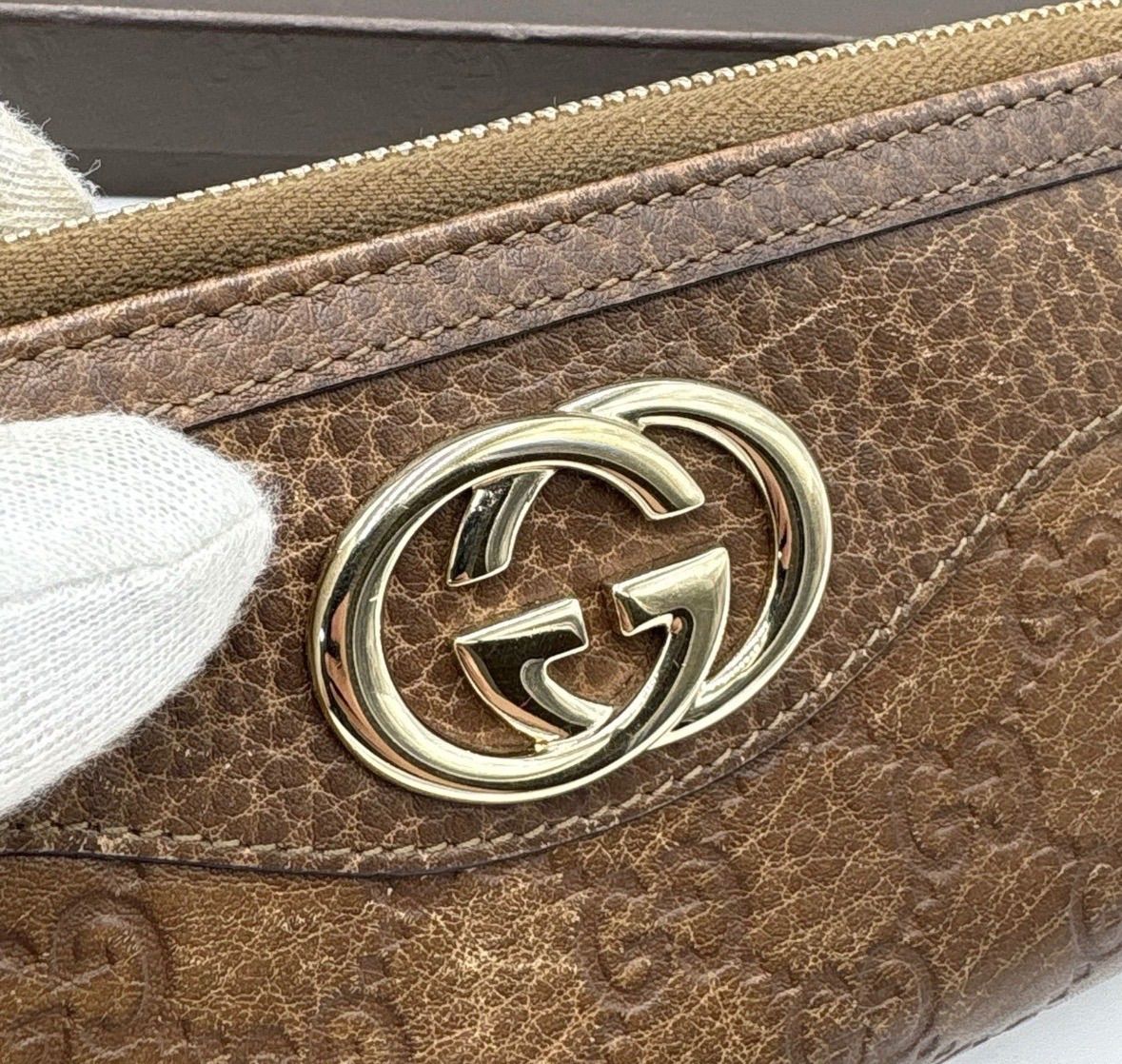 美品◎GUCCI グッチ インターロッキング グッチシマ GG柄 レザー