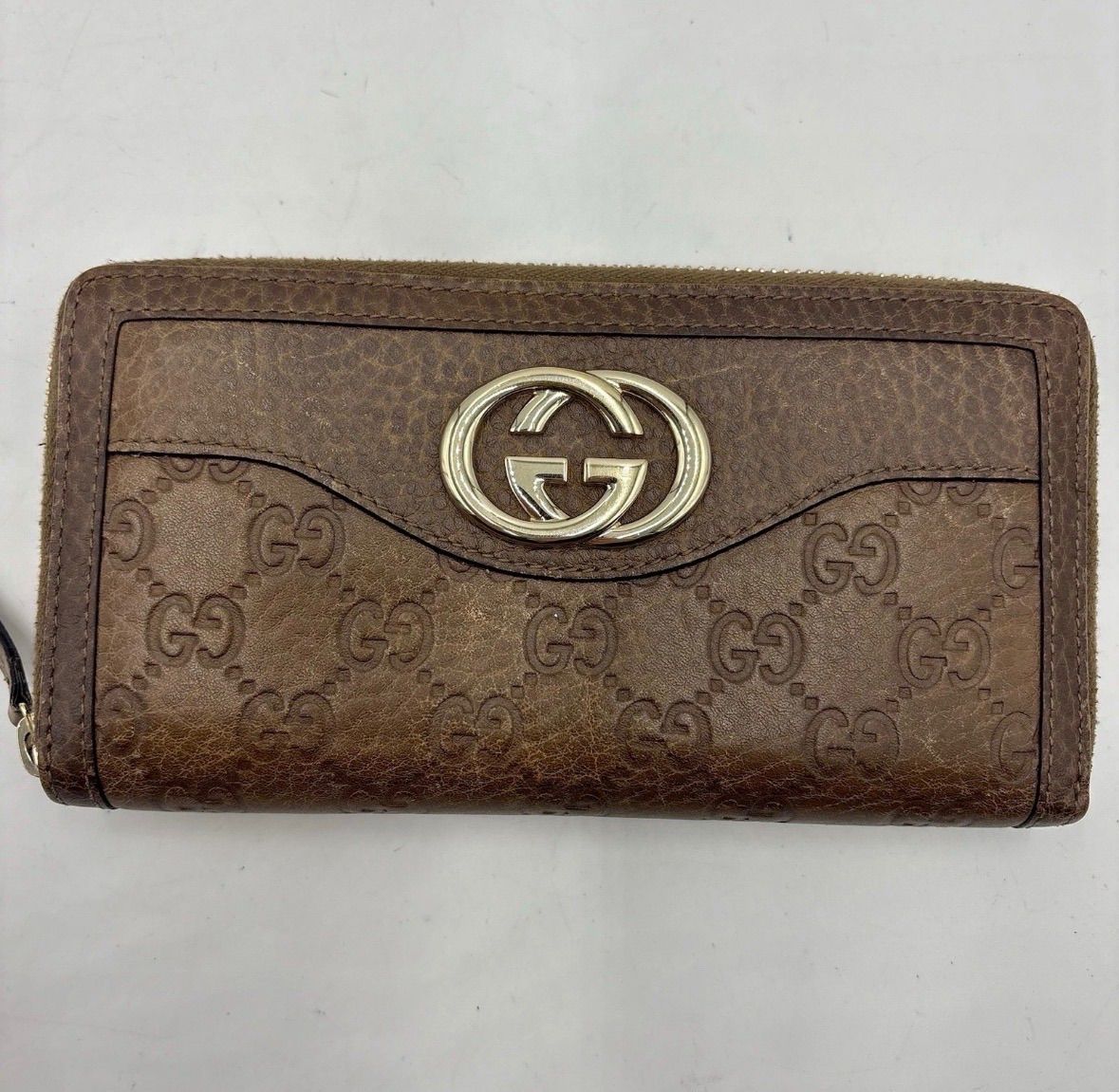 美品◎GUCCI グッチ インターロッキング グッチシマ GG柄 レザー