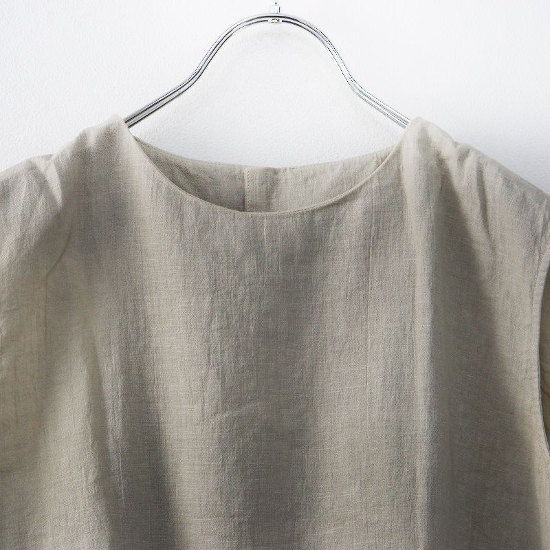 2025SS エヴァムエヴァ evam eva Water linen sleeveless ウォーターリネン スリーブレス M｜ベージュ トップス ブラウス【2400014916942】 2025SS エヴァムエヴァ evam eva Water linen sleeveless ウォーター