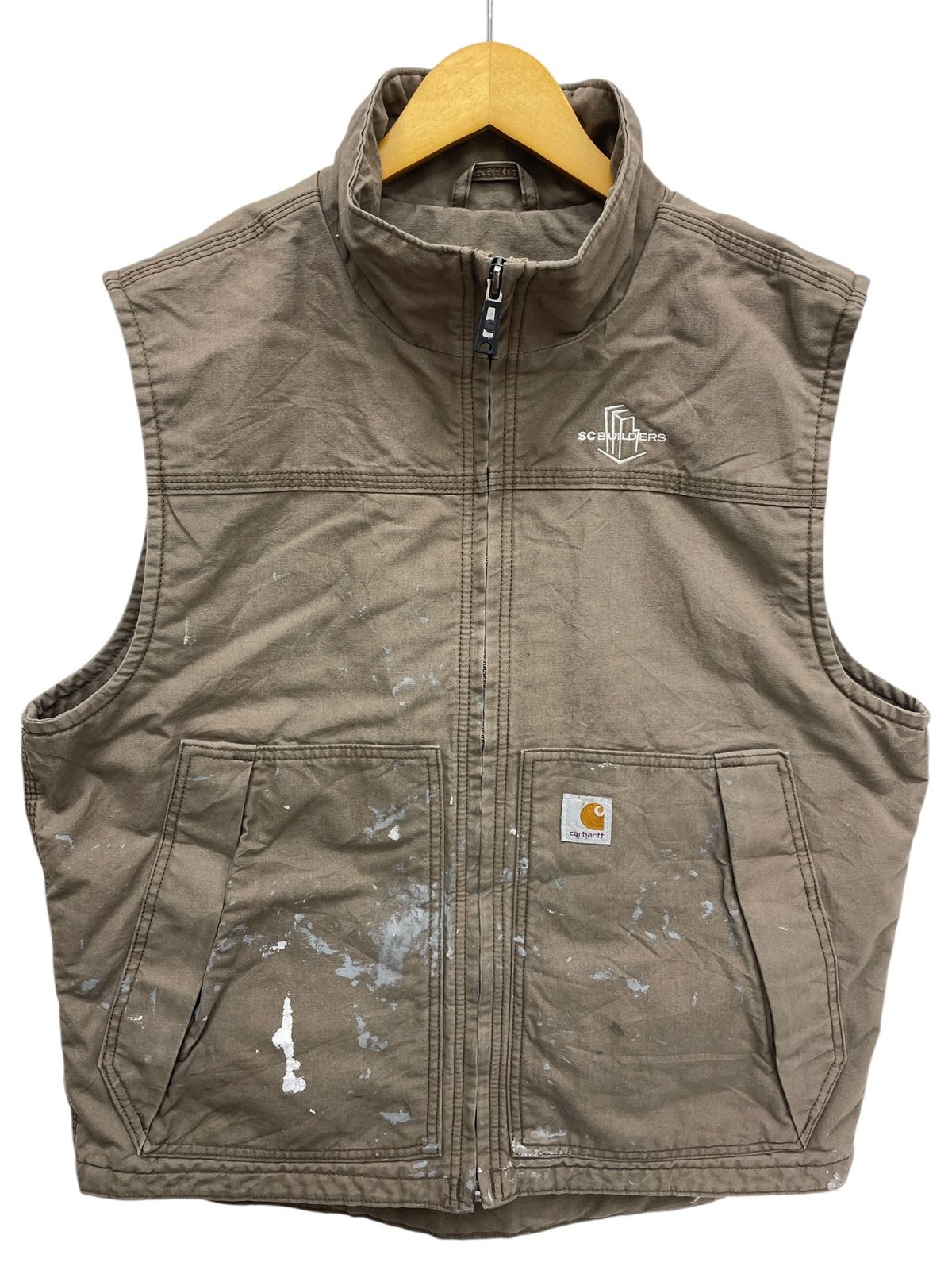 Carhartt (カーハート) 企業系 ダックベスト 中綿 メキシコ製 ペンキ