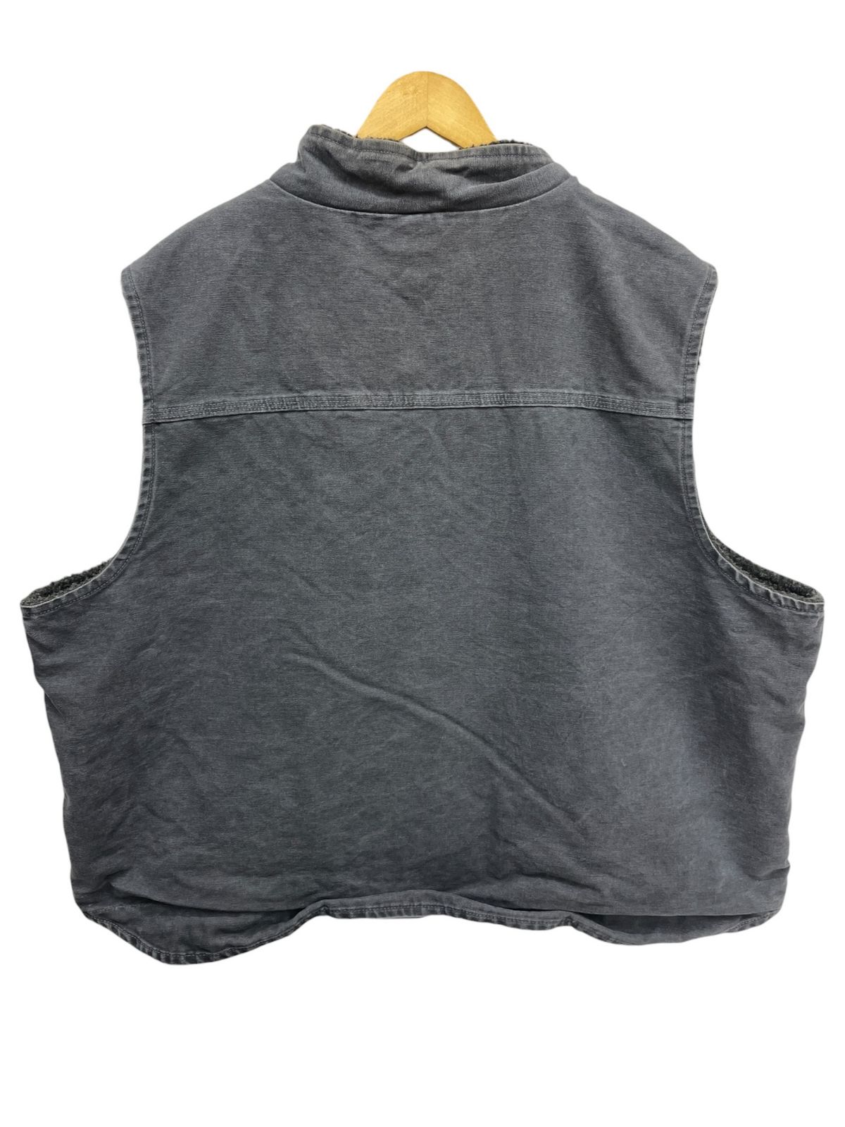carhartt グレー ダックベスト カーハート メキシコ製 Mサイズ Carhartt (カーハート) ダックベスト 裏地ボア メキシコ製 古着 V33
