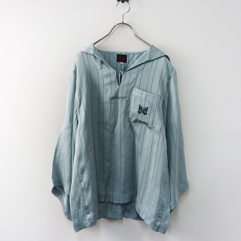 ネペンテス ニードルス NEEDLES × ビームスボーイ BEAMS BOY OT1534 sailor shirt サテンシャツ 2 グリーン┃蝶【2400014910056】 ネペンテス ニードルス NEEDLES × ビームスボーイ BEAMS BOY OT1534