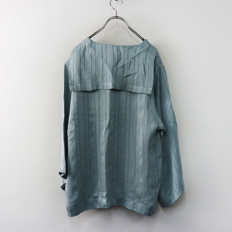 ネペンテス ニードルス NEEDLES × ビームスボーイ BEAMS BOY OT1534 sailor shirt サテンシャツ 2 グリーン┃蝶【2400014910056】 NEPENTHES - ネペンテス ニードルス NEEDLES × ビームスボーイ BEAMS