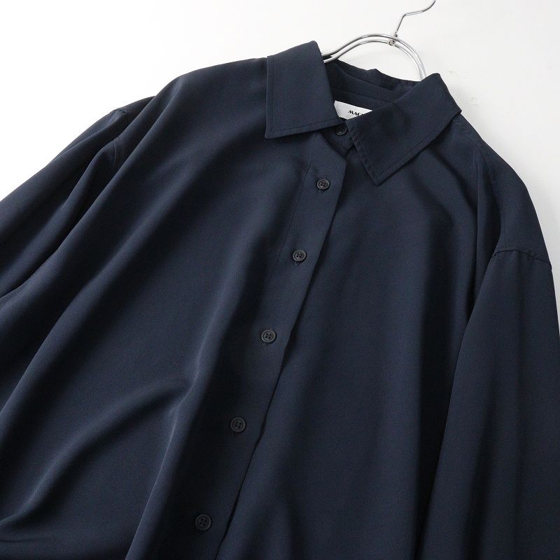 マチャット MACHATT シルキーオーバーシャツ ｜ネイビー トップス