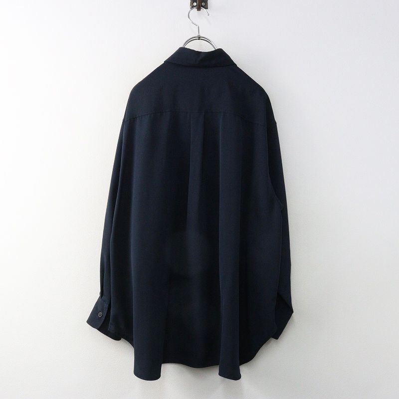 マチャット MACHATT シルキーオーバーシャツ ｜ネイビー トップス