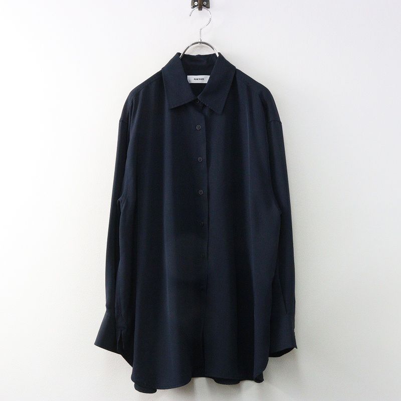 マチャット MACHATT シルキーオーバーシャツ ｜ネイビー トップス