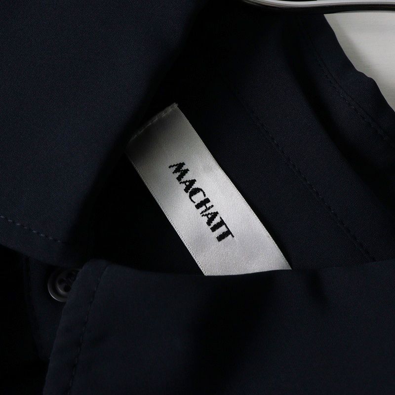 マチャット MACHATT シルキーオーバーシャツ ｜ネイビー トップス
