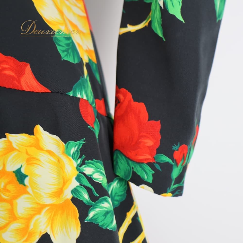 フラメンコ 衣装 EMU MOA BRAND ワンピース ドレス ブラック系 花 花柄