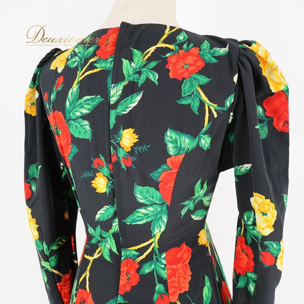 フラメンコ 衣装 EMU MOA BRAND ワンピース ドレス ブラック系 花 花柄