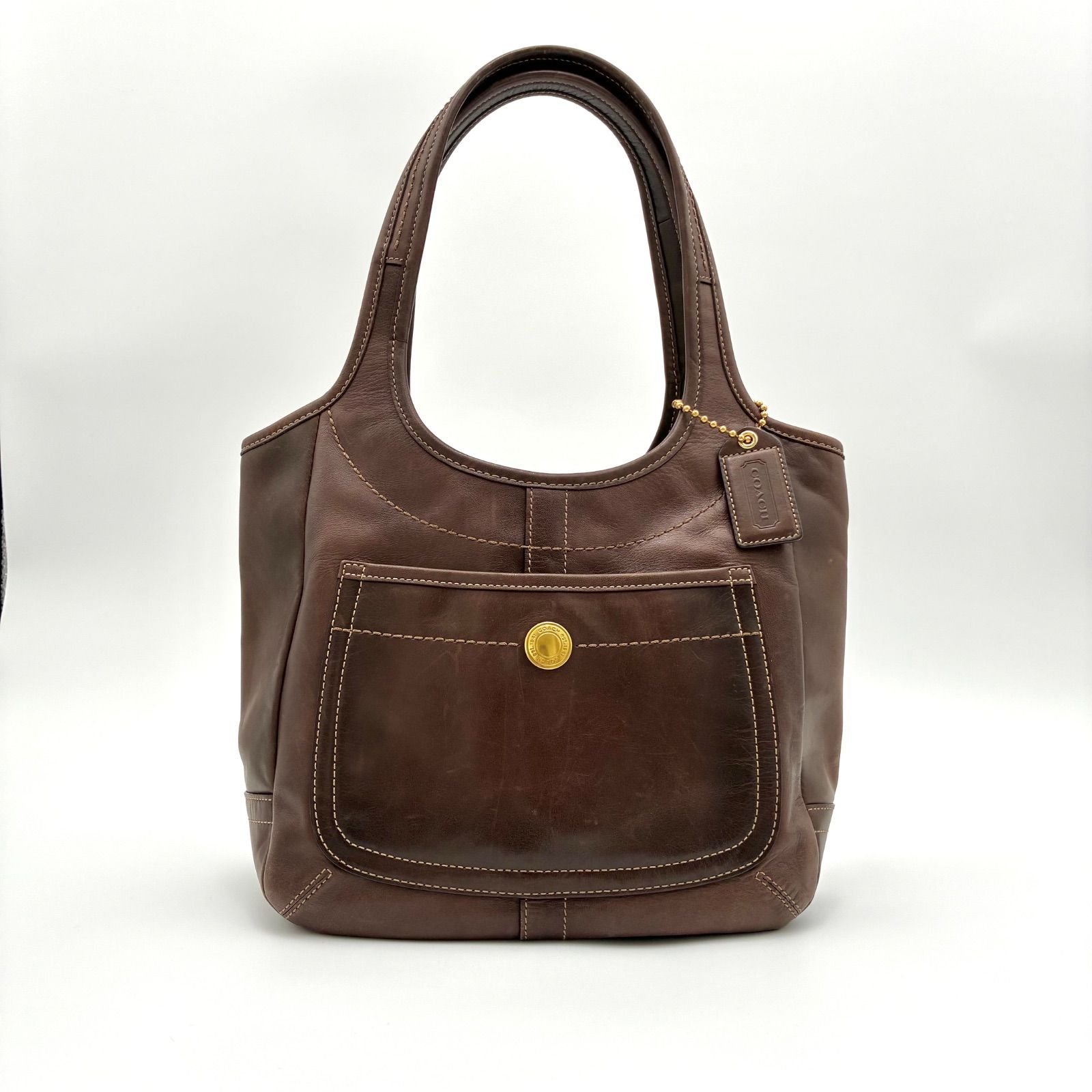 COACH コーチ ゴールド金具 レザー ショルダーバッグ トートバッグ 