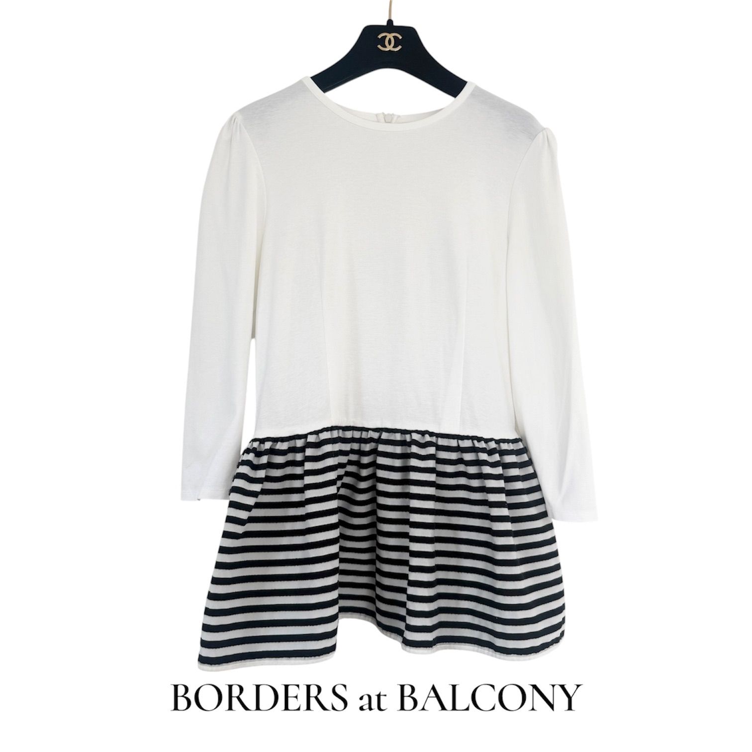 美品 ボーダーズアットバルコニー BORDERS at BALCONY カットソー 七分 