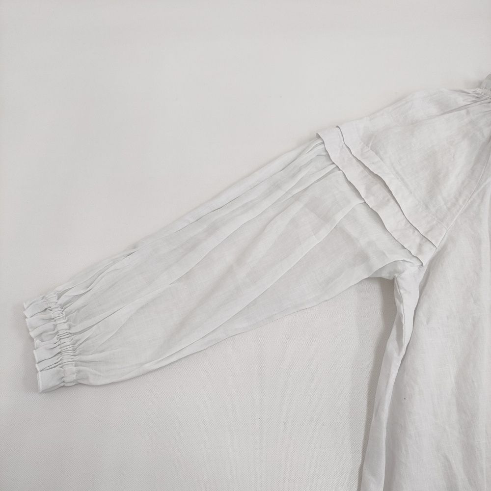 nest Robe リネンラミーフリル2wayブラウス 01251-1055 ブラウス シャツ 25SS オフホワイト レディース ネストローブ【中古】6-0401M♪ nest Robe - nest Robe リネンラミーフリル2wayブラウス 01251-1055