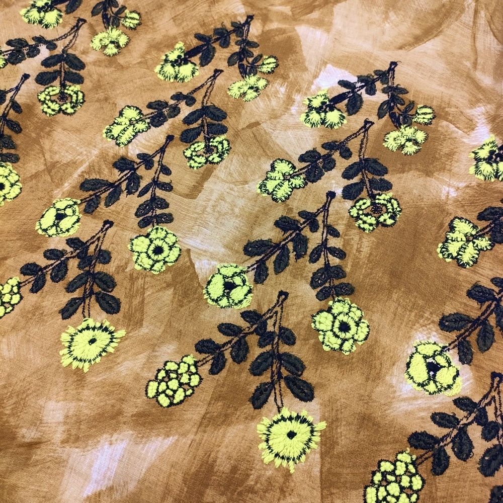 mina perhonen twins qs3822 リネン 刺繍 サイズ38 ワンピース