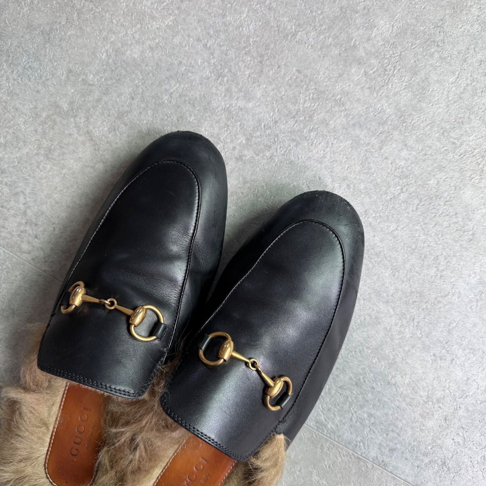 GUCCI グッチ プリンスタウン ホースビットローファー サンダル ファー