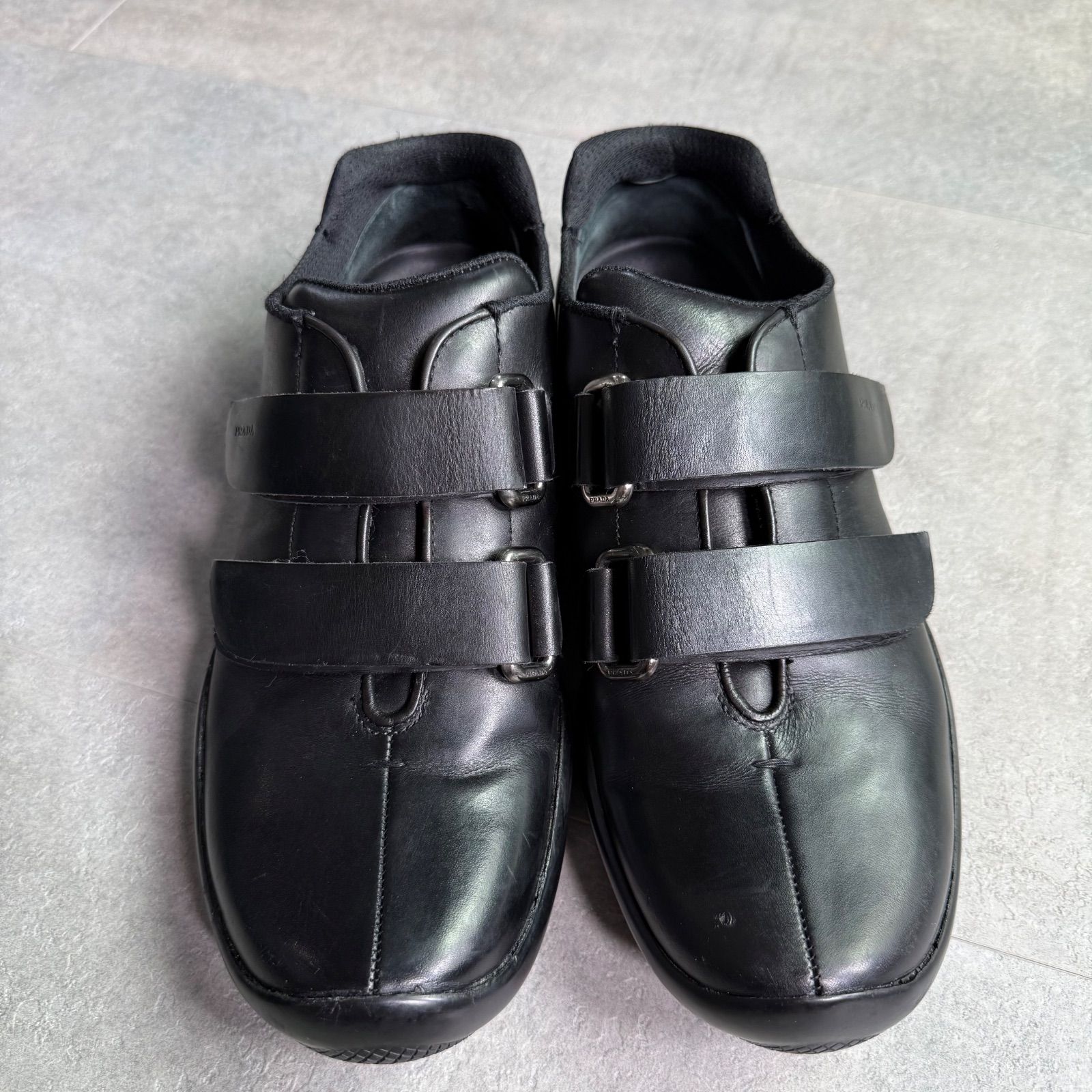 PRADA プラダ ベルクロ レザー スニーカー ベルトロゴ ローファー 