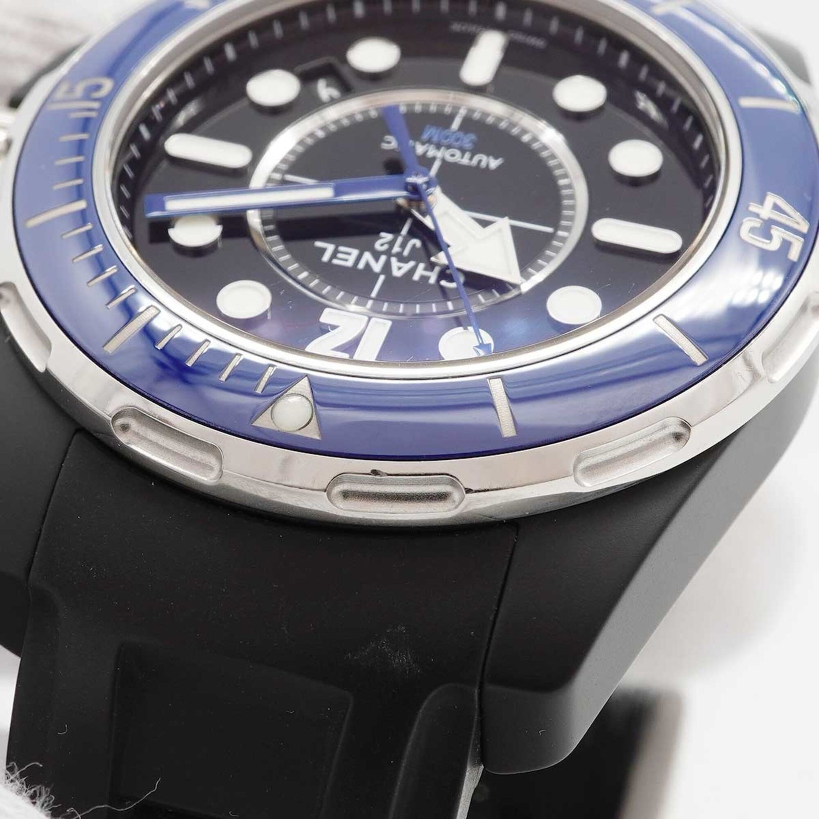  シャネル J12 マリーン H2561 黒文字盤腕時計 メンズ ネイビー系 自動巻き時計 腕時計(アナログ)