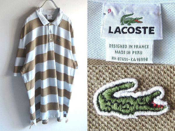 希少 90sビンテージ LACOSTE ラコステ 5191L ワニロゴワッペン 鹿の子