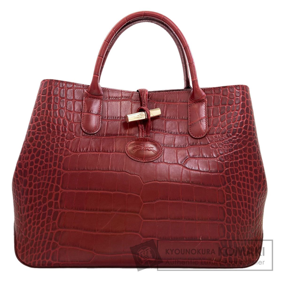 Longchamp ロンシャン ロゾ 型押し トートバッグ レザー レディース 