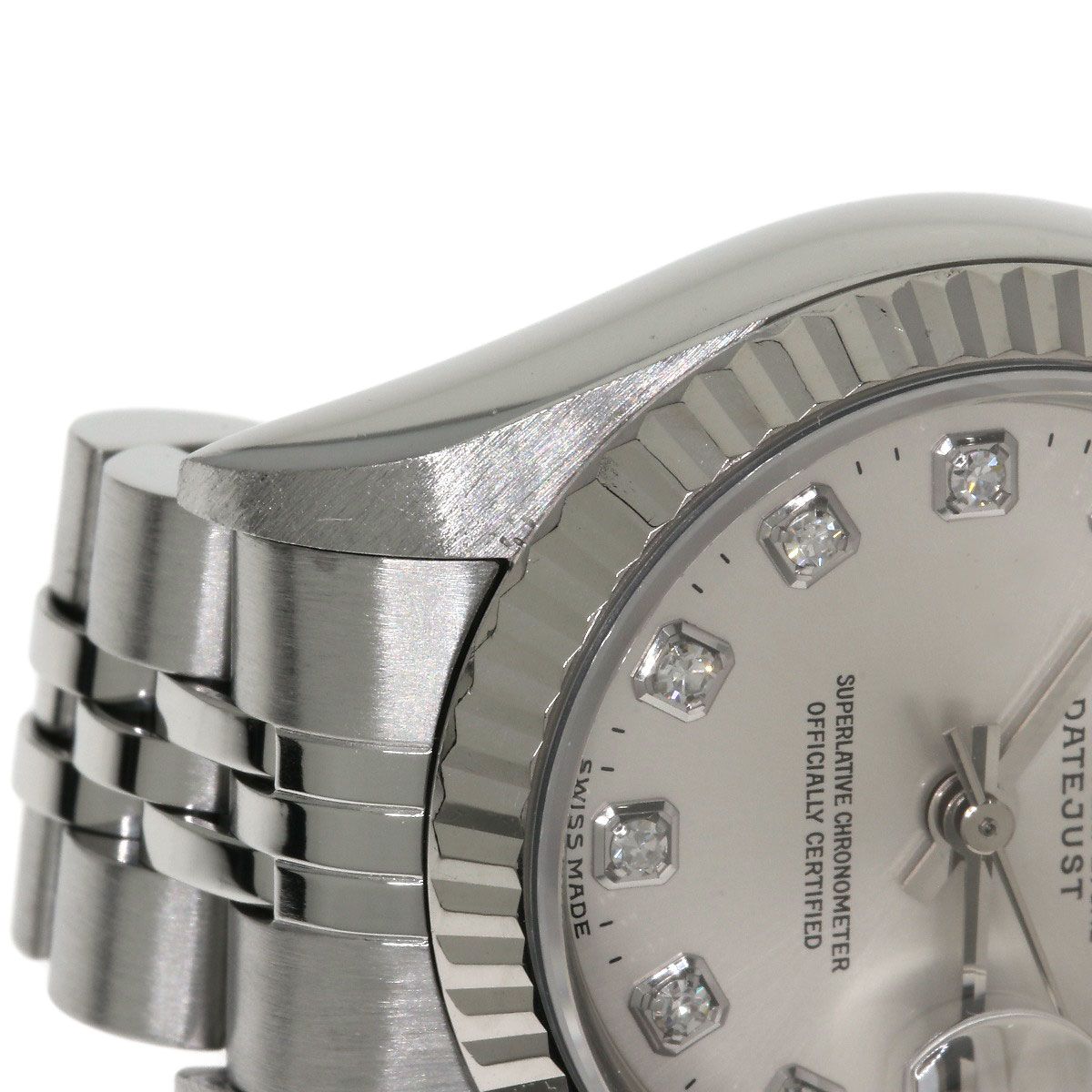 ROLEX ロレックス 69174G デイトジャスト 10P ダイヤモンド 腕時計 SS SS K18WG レディース [中古] ROLEX（ロレックス） 69174G デイトジャスト 10P ダイヤモンド 腕時計