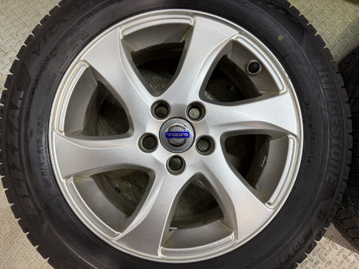 【BS BLIZZAK VRX3 205/60R16】スタッドレス【VOLVO V40クロスカントリー 純正ホイール 16インチ 7J5HPCD108+50】21年製 バリ溝 (MTR572MI) クレジットカード QRコード決済可能 BS BLIZZAK VRX3 205/60R16】スタッドレス【VOLVO V40クロスカントリー