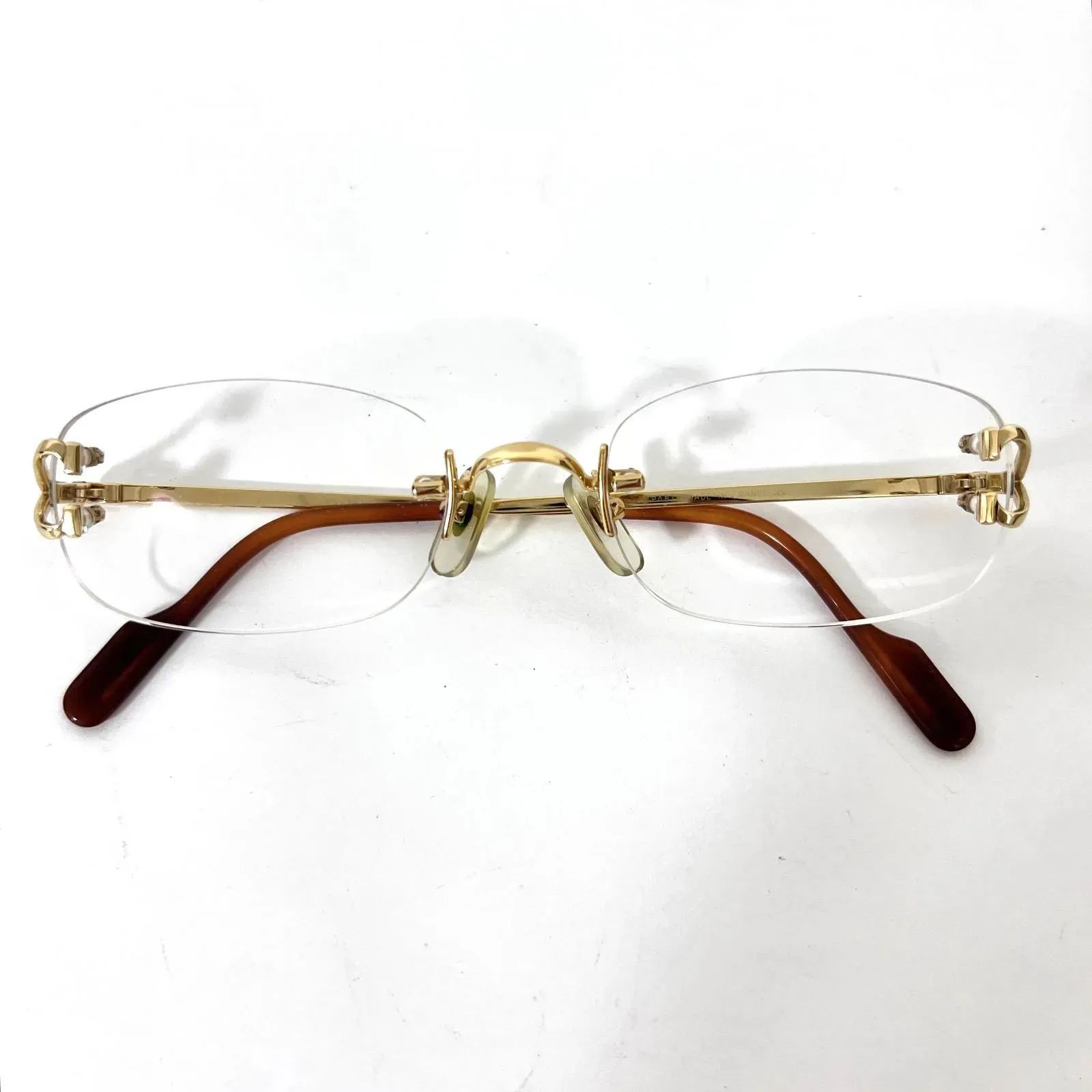 SD6556 Cartier カルティエ Cデュール ツーポイント リムレス クリア