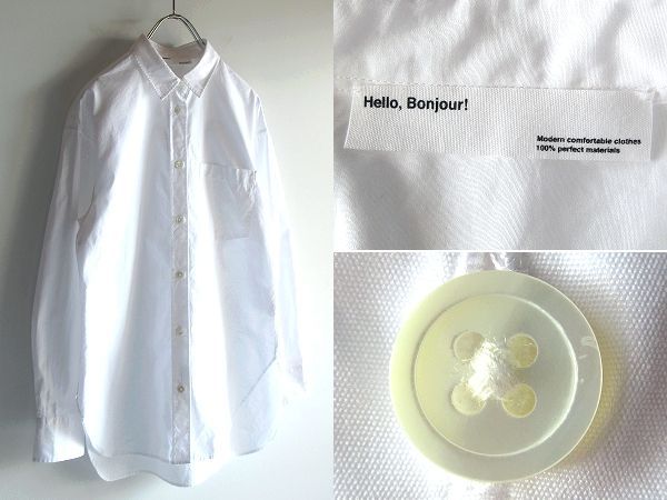アパルトモン ハローボンジュール タイプライター オーバーサイズシャツ F 白 L'Appartement Hello, Bonjour! アパルトモン ドゥーズィエムクラス
