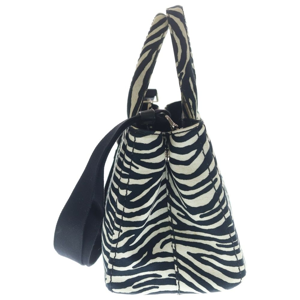 PRADA (プラダ) カナパ 2WAYハンドバッグ ゼブラ ショルダーバッグ 