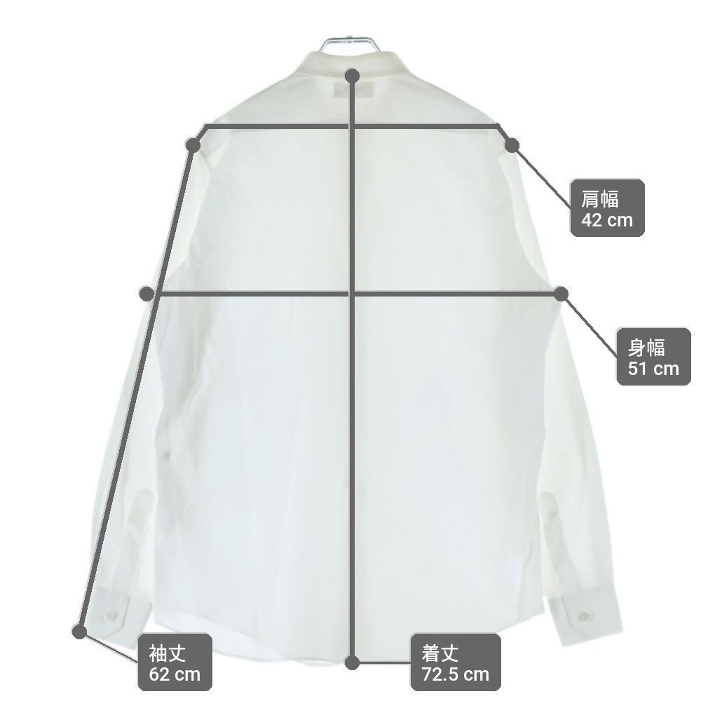 CELINE (セリーヌ) バンドカラー 長袖シャツ ホワイト 2C070091F 