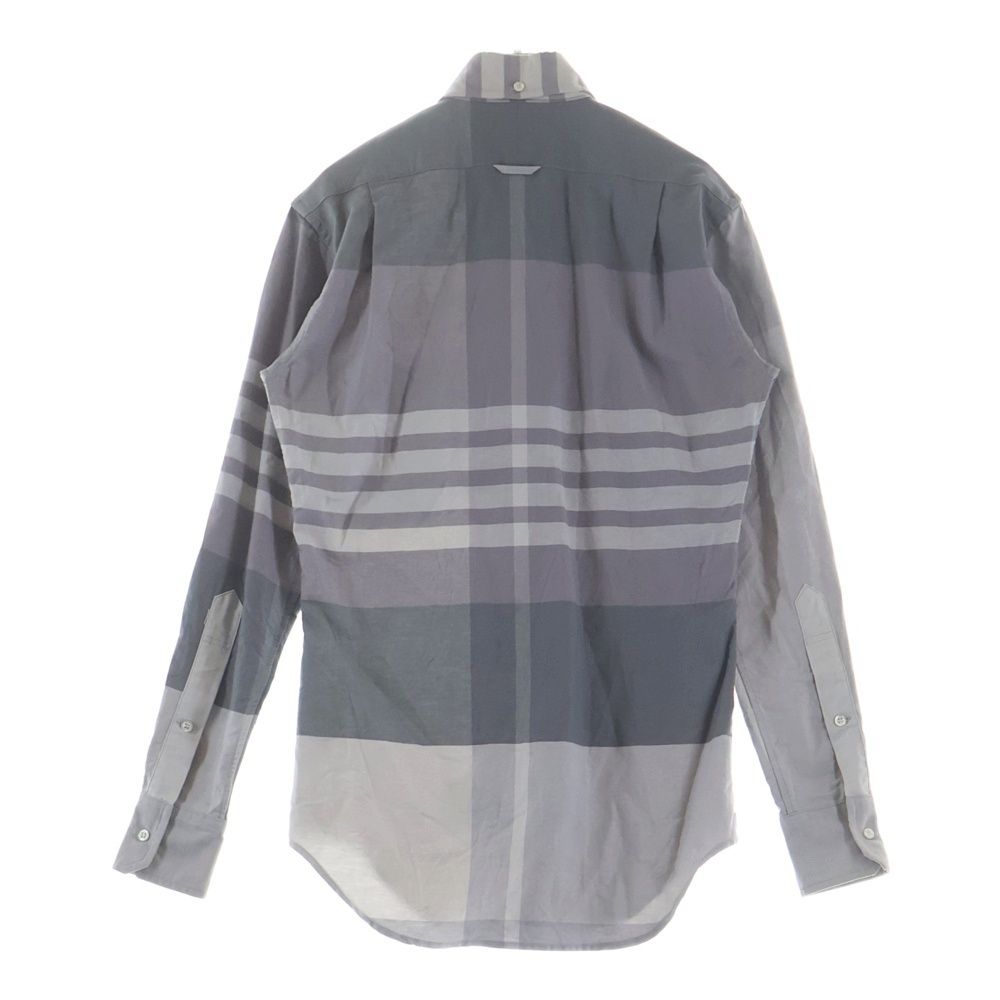 THOM BROWNE トムブラウン 16AW OVERSIZED PLAID OXFORD SHIRT オーバーサイズ プレイド オックスフォード長袖シャツ グレー/パープル MWL001A-00903 THOM BROWNE (トムブラウン) 16AW OVERSIZED PLAID OXFORD SHIRT