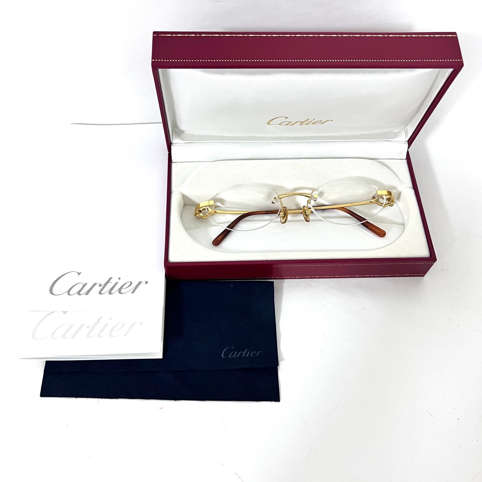 SD6567 Cartier カルティエ Cデュール ツーポイント リムレス 眼鏡 