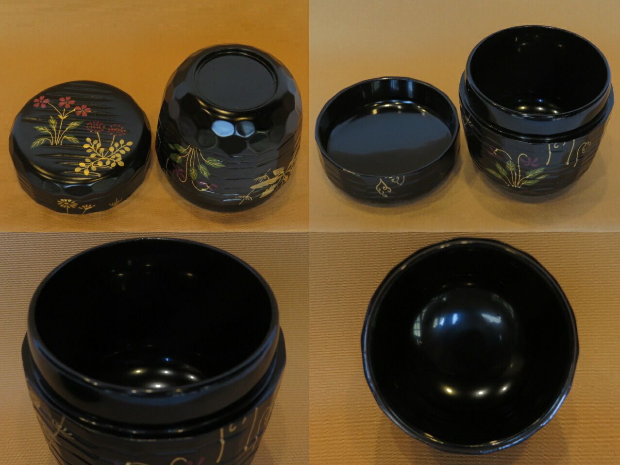 M637 棗 『加賀蒔絵師 早見征一作』『朱漆塗』『梅月蒔絵』 共箱