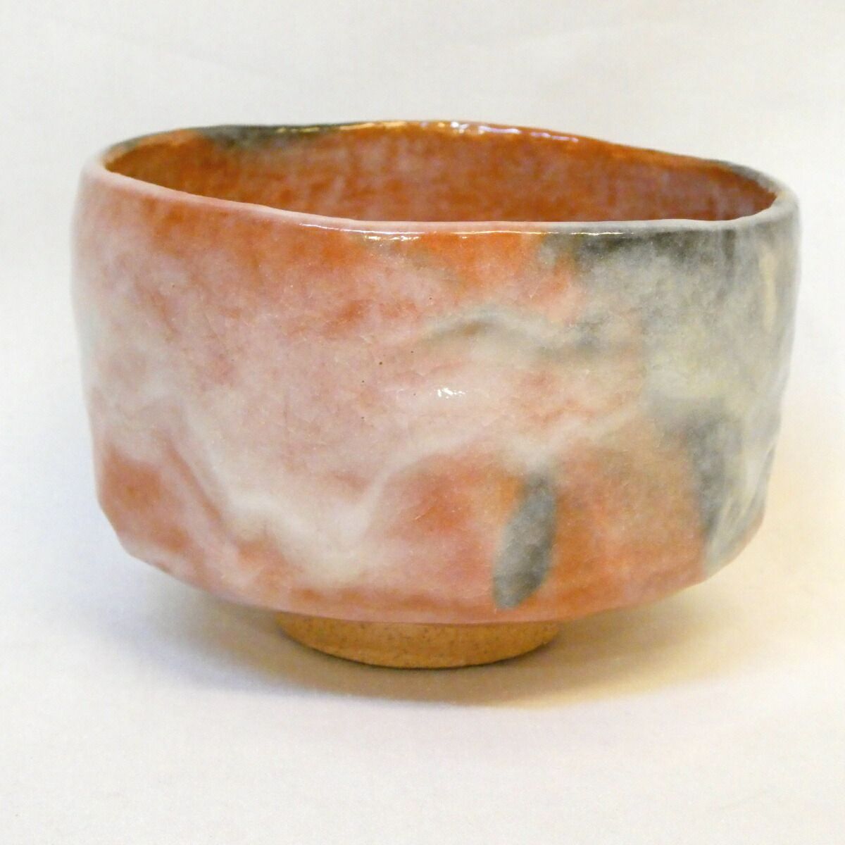 四月の特売品】平安 二代目 小川長楽作 赤楽 茶碗 高級茶道具 【中古