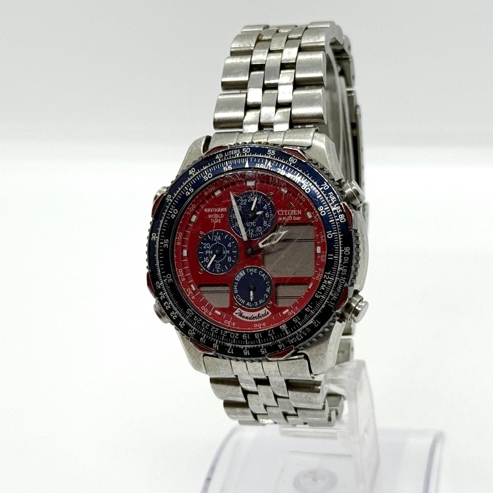 CITIZEN シチズン C300-Q01709 レッド QZ メンズ 腕時計 訳あり C300 