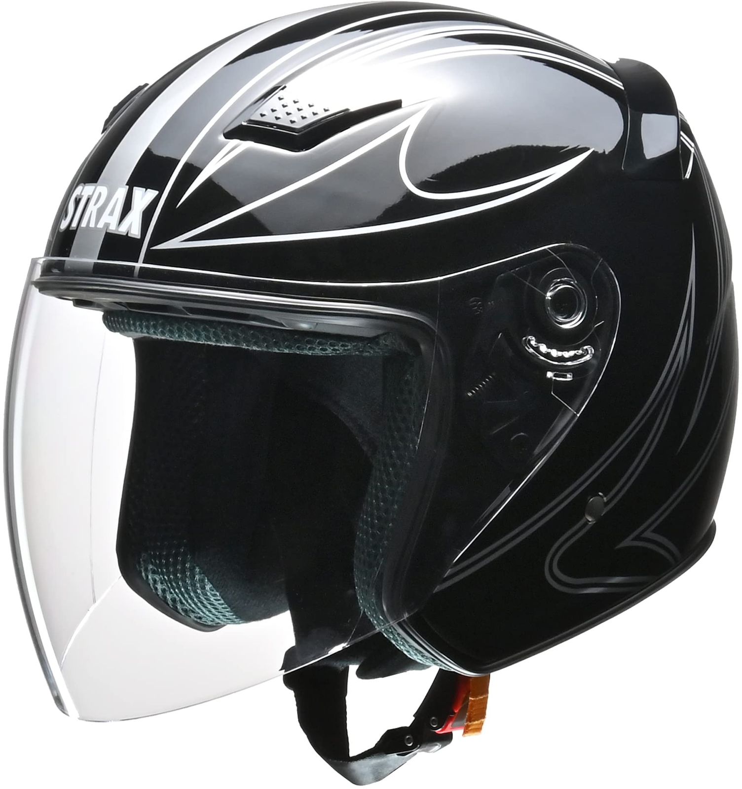 リード工業(LEAD) バイクヘルメット ジェット STRAX ブラック M SJ-9 - M (頭囲 57cm~58cm未満) [ブラック] [Mサイズ(57~58cm未満)]
