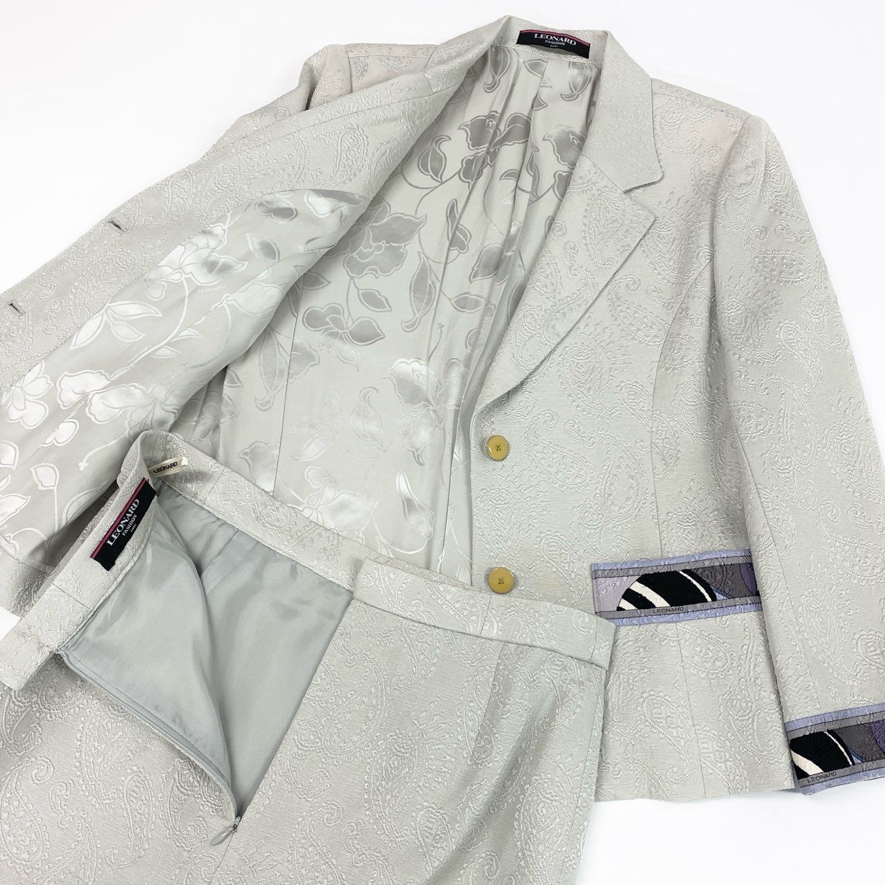3d15 LEONARD FASHION レオナール セットアップ スカートスーツ 
