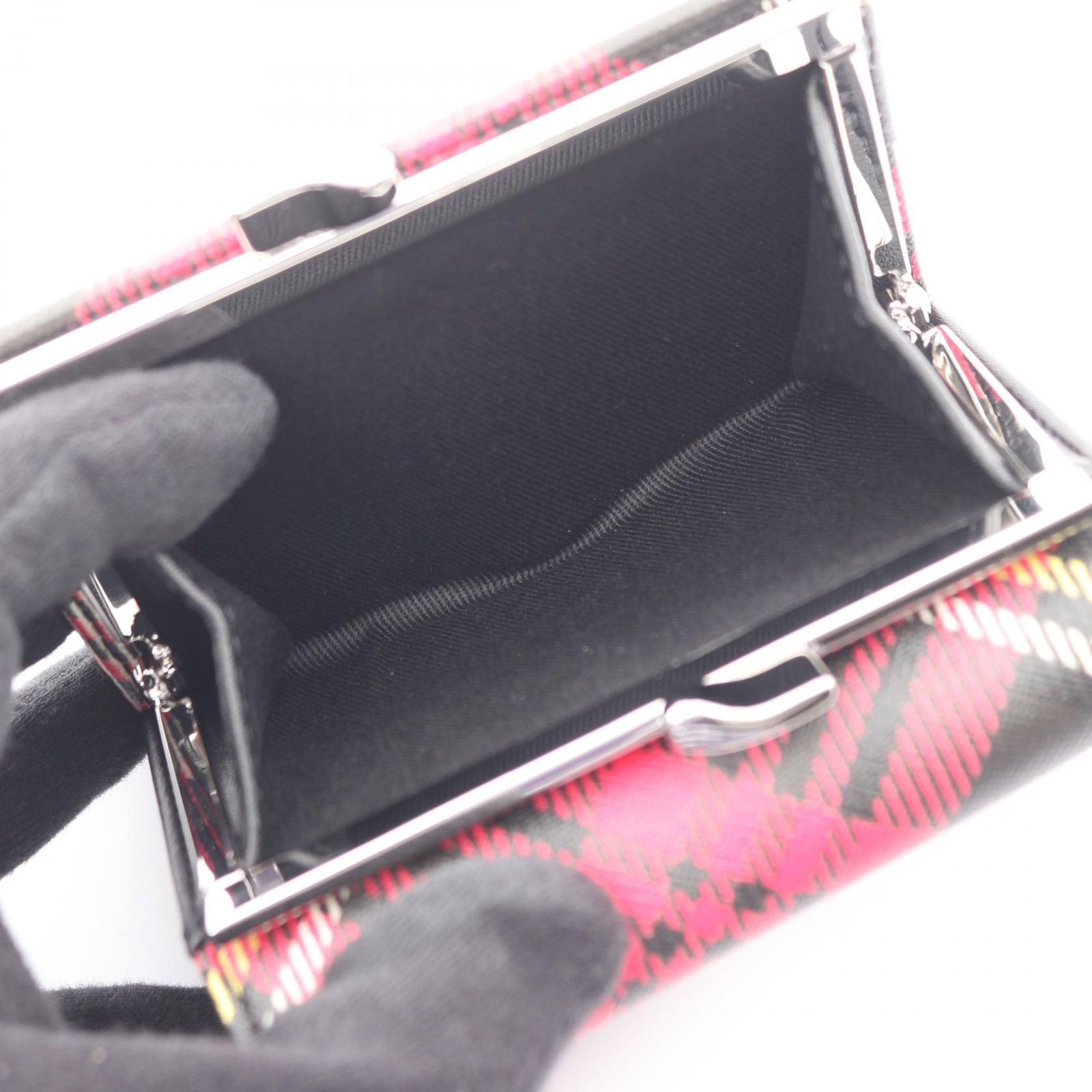 Vivienne Westwood ヴィヴィアンウエストウッド 三つ折り財布 SMALL FRAME WALLET BIOGREEN SAFFIANO PRINTED 3 がま口 タータンチェック Vivienne Westwood ヴィヴィアンウエストウッド SMALL FRAME WALLET